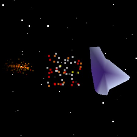 Spaceship explosion particles