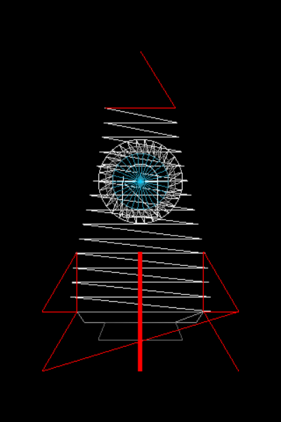 Spaceship rendered with lines