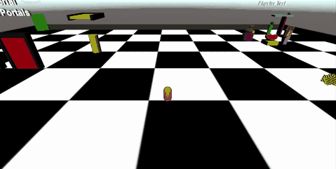 Third person camera following the capsule