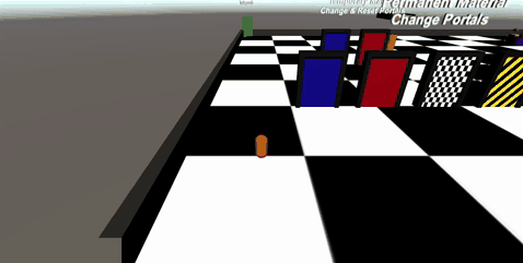 Capsule changing colour through the portals
